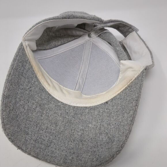 Unbranded Strapback Hat Gray One Size Adjustable 6 Panel Blank Wool - Picture 6 of 8